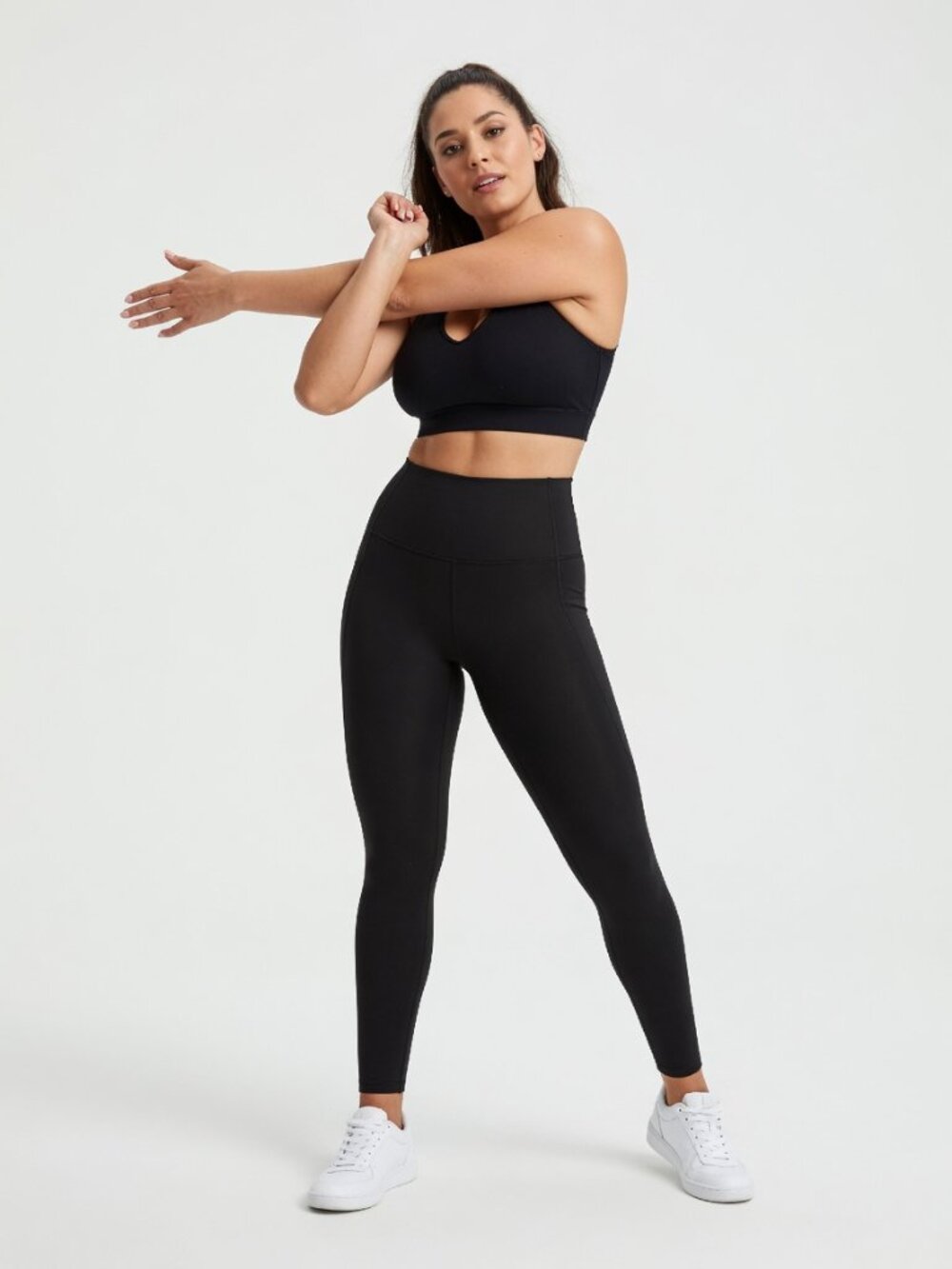 Shapermint High-Waisted Active Shaping Leggings in Black | Size XL & Size L